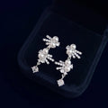 Light Luxury Copper Zircon Teardrop Geometric Irregular Tassel Drop Earrings For Women