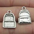 14x20mm 1.8g Antique Silver Zinc Alloy Backpack Charm Pendant for DIY School Bag Jewelry Making