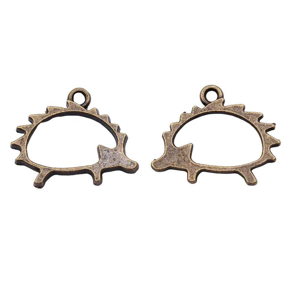 17x21mm 1.4g Multicolor Zinc Alloy Hollow Hedgehog Charm Pendant for Necklace Bracelet Making