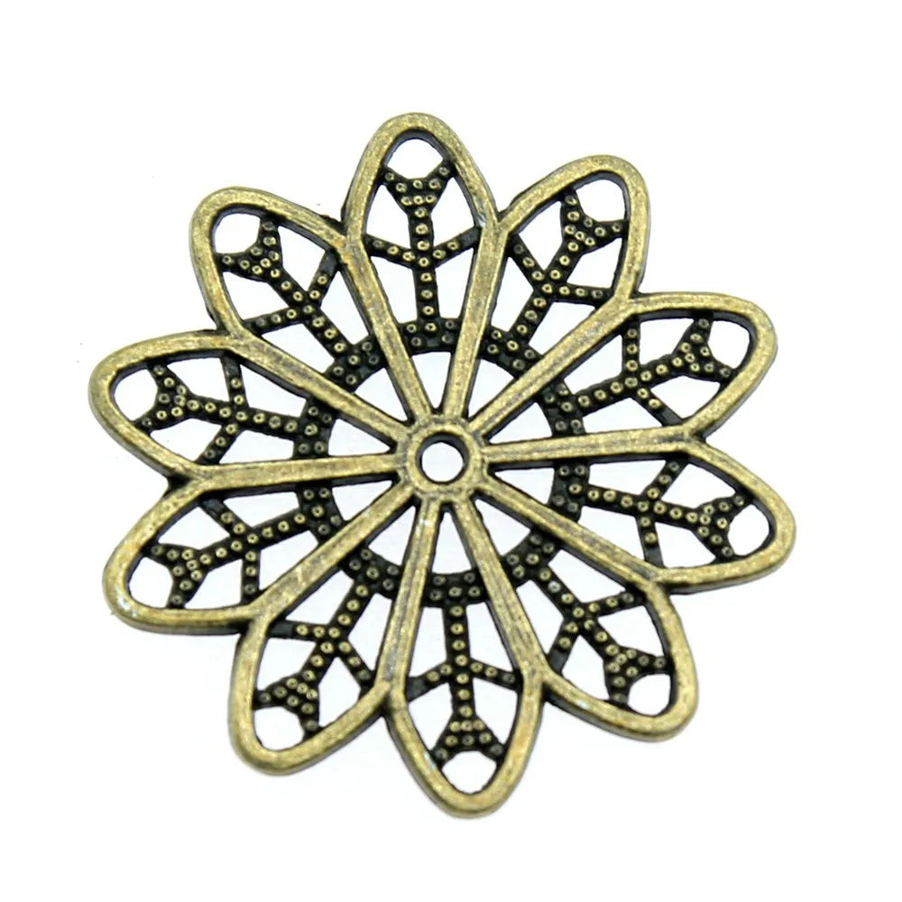 25x25mm 1.8g Multicolor Zinc Alloy Flower Spacer Beads for DIY Bracelet Necklace Making