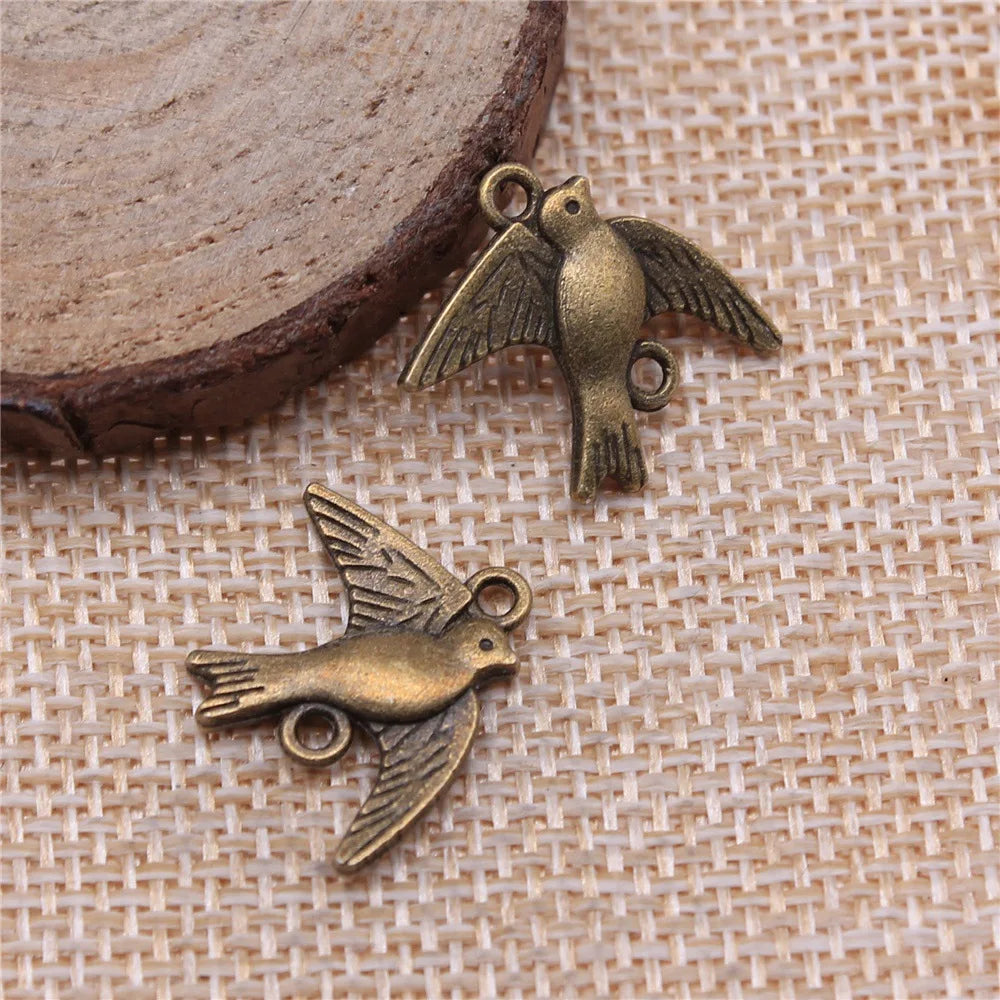 21x17mm 1.4g Multicolor Zinc Alloy Bird Connector Charm for Bracelet Necklace Jewelry Making