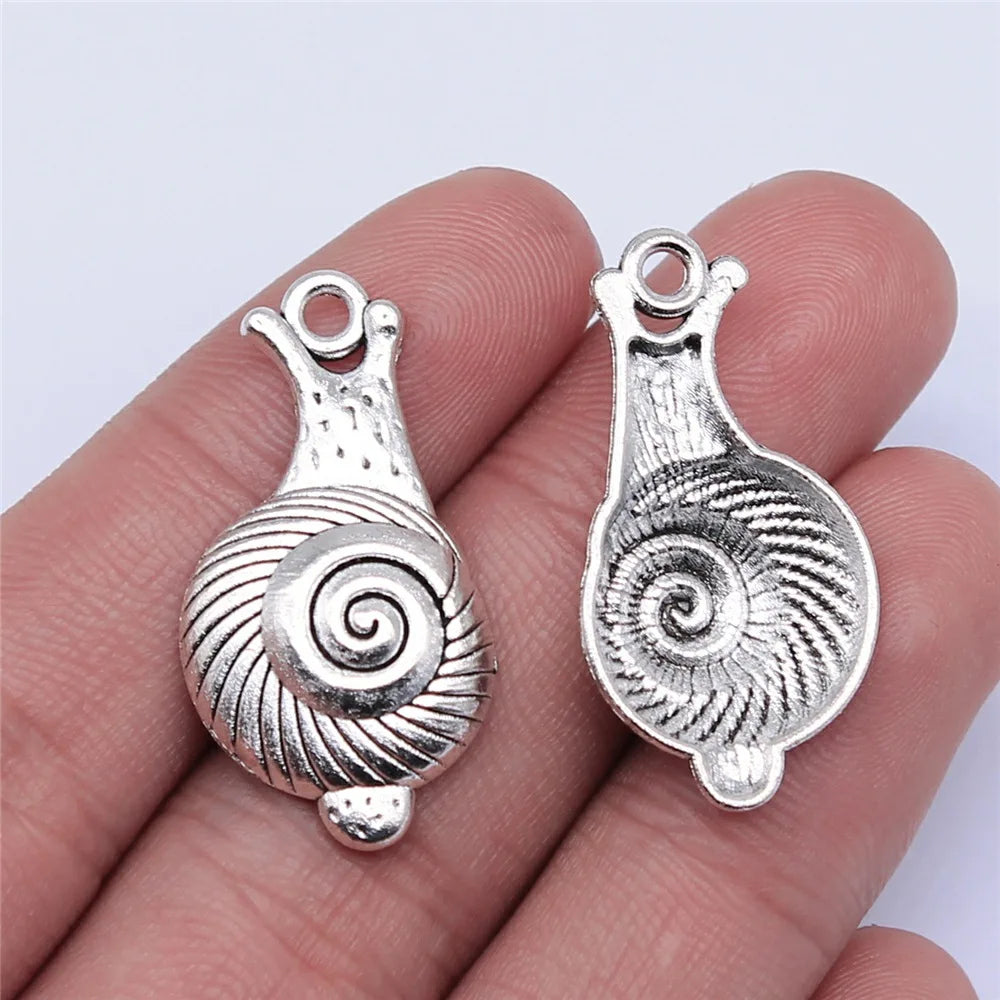 32x17mm 1.9g Antique Silver Zinc Alloy Cute Snail Charm Pendant for DIY Necklace Bracelet Making
