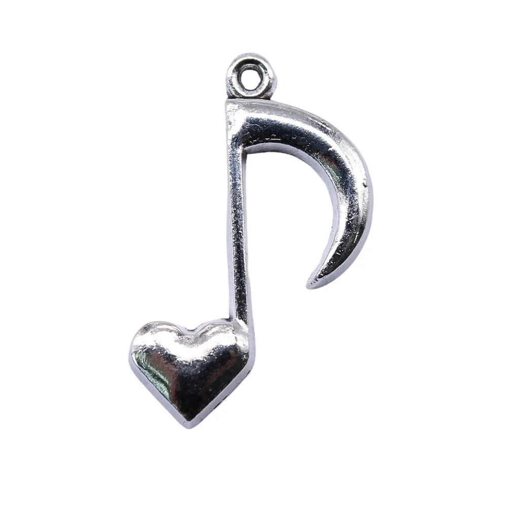25x16mm 1.6g Multicolor Zinc Alloy Musical Note Charm Pendant for Music Bracelet Necklace Making