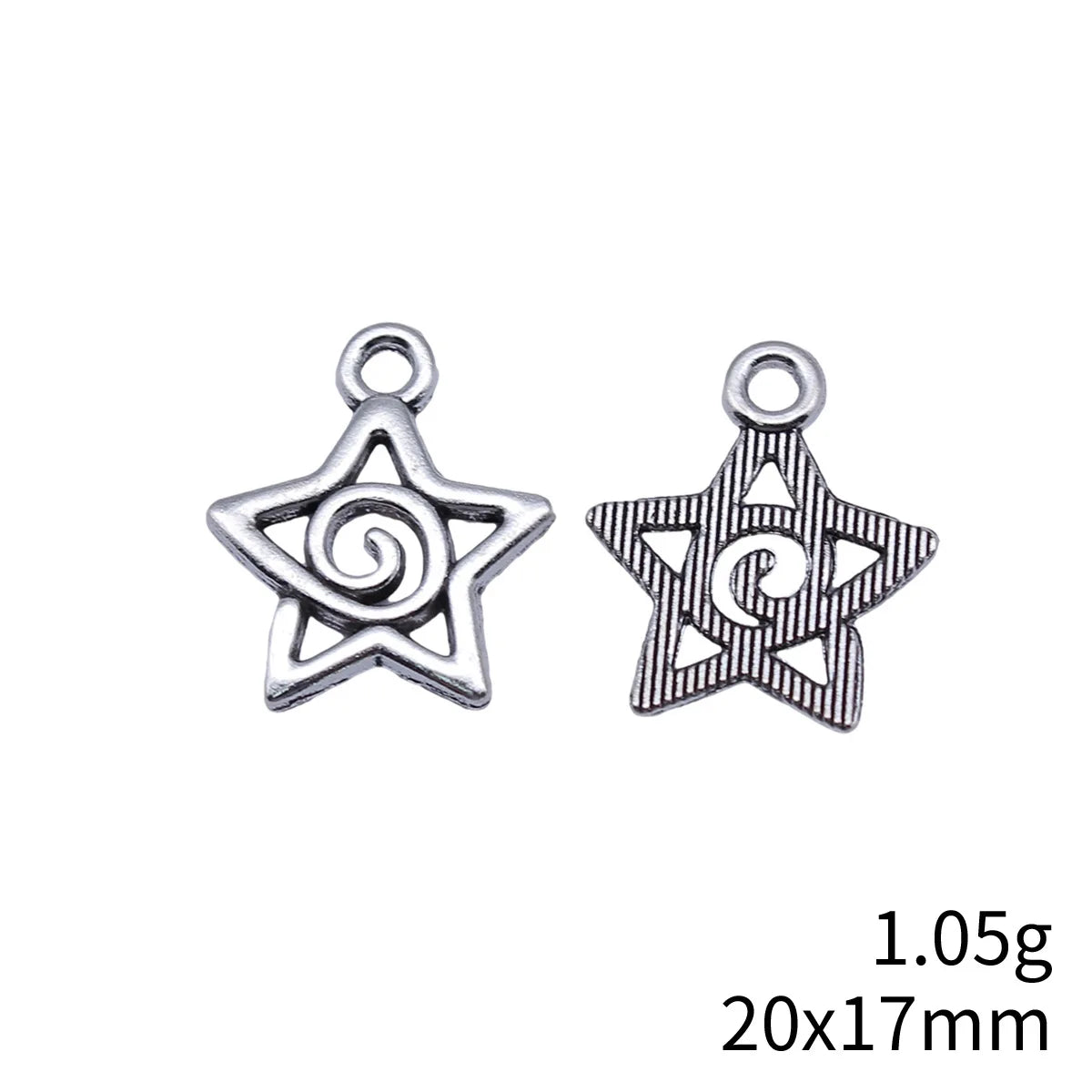 20x17mm 1.05g Multi-Color Zinc Alloy Swirl Star Charm Pendant for DIY Necklace Bracelet Jewelry Making