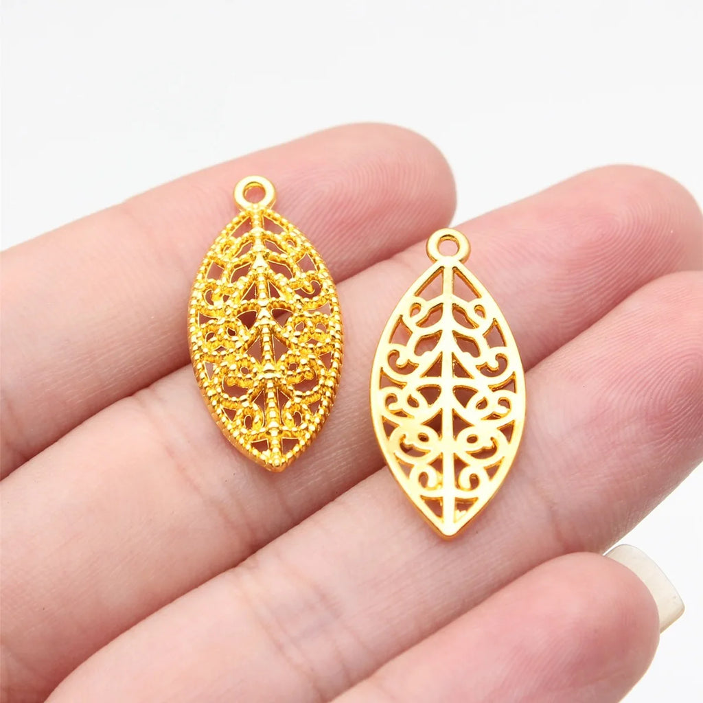 27x12mm 1.1g Multicolor Zinc Alloy Leaf Charm Pendant for Necklace Bracelet Earring DIY Jewelry