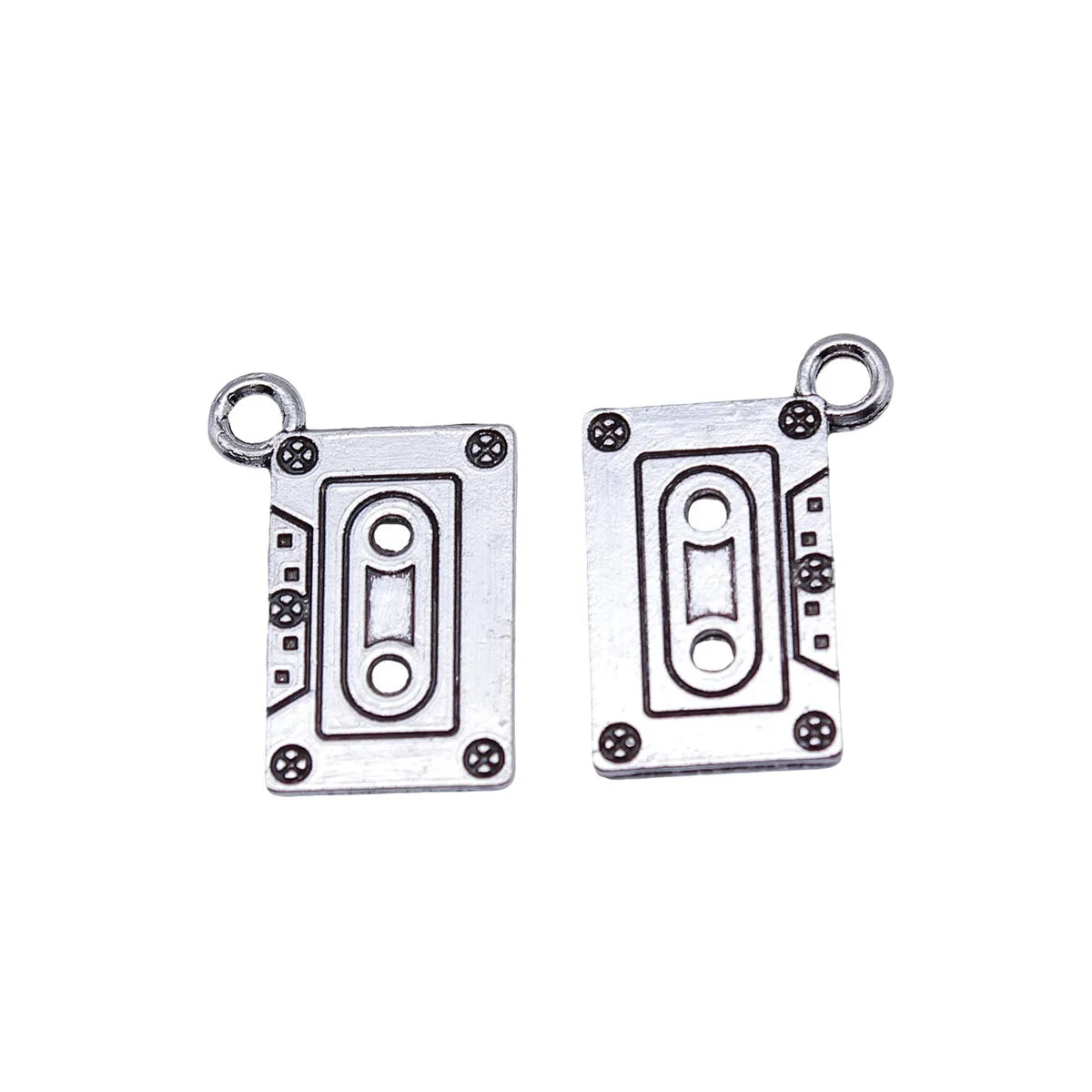 23x16mm 1.5g Antique Silver Zinc Alloy Cassette Tape Charm Pendant for DIY Necklace Bracelet Jewelry