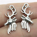 27x11mm 1.5g Antique Silver Zinc Alloy Deer Head Charm Pendant for DIY Necklace Bracelet Jewelry Making