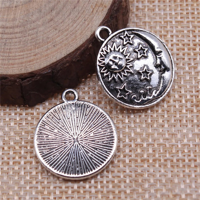 23x20mm 2.4g Multicolor Zinc Alloy Sun Star Moon Charm Pendant for DIY Necklace Bracelet Making