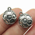 17x14mm 1.6g Antique Silver Zinc Alloy Soccer Ball Charm Pendant for DIY Sports Jewelry Making