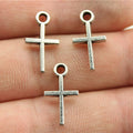 18x10mm 0.8g Antique Silver Zinc Alloy Cross Charm Pendant for Clothing and Jewelry Decoration