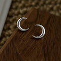 Eco-Friendly Copper Crescent Moon Stud Earrings Minimalist Geometric Cool Style Jewelry