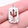 24x12mm 1.24g Multicolor Zinc Alloy Cactus Charm Pendant for Bracelet Necklace DIY Jewelry Making