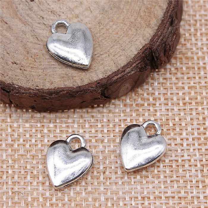 14x10mm 1.3g Multicolor Zinc Alloy Small Heart Charm Pendant for DIY Bracelet Necklace Making