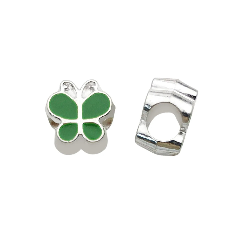 Enamel Zinc Alloy Butterfly Large Hole Loose Metal Beads for DIY Beaded Bracelet Jewelry