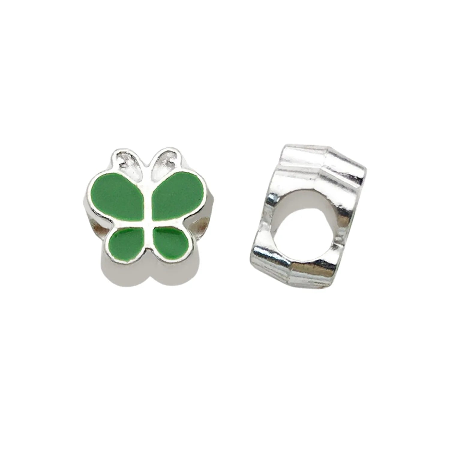 Enamel Zinc Alloy Butterfly Large Hole Loose Metal Beads for DIY Beaded Bracelet Jewelry