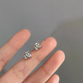 Gold Tone Liquid Irregular Square Copper Stud Earrings For Women, Geometric Korean Fashion