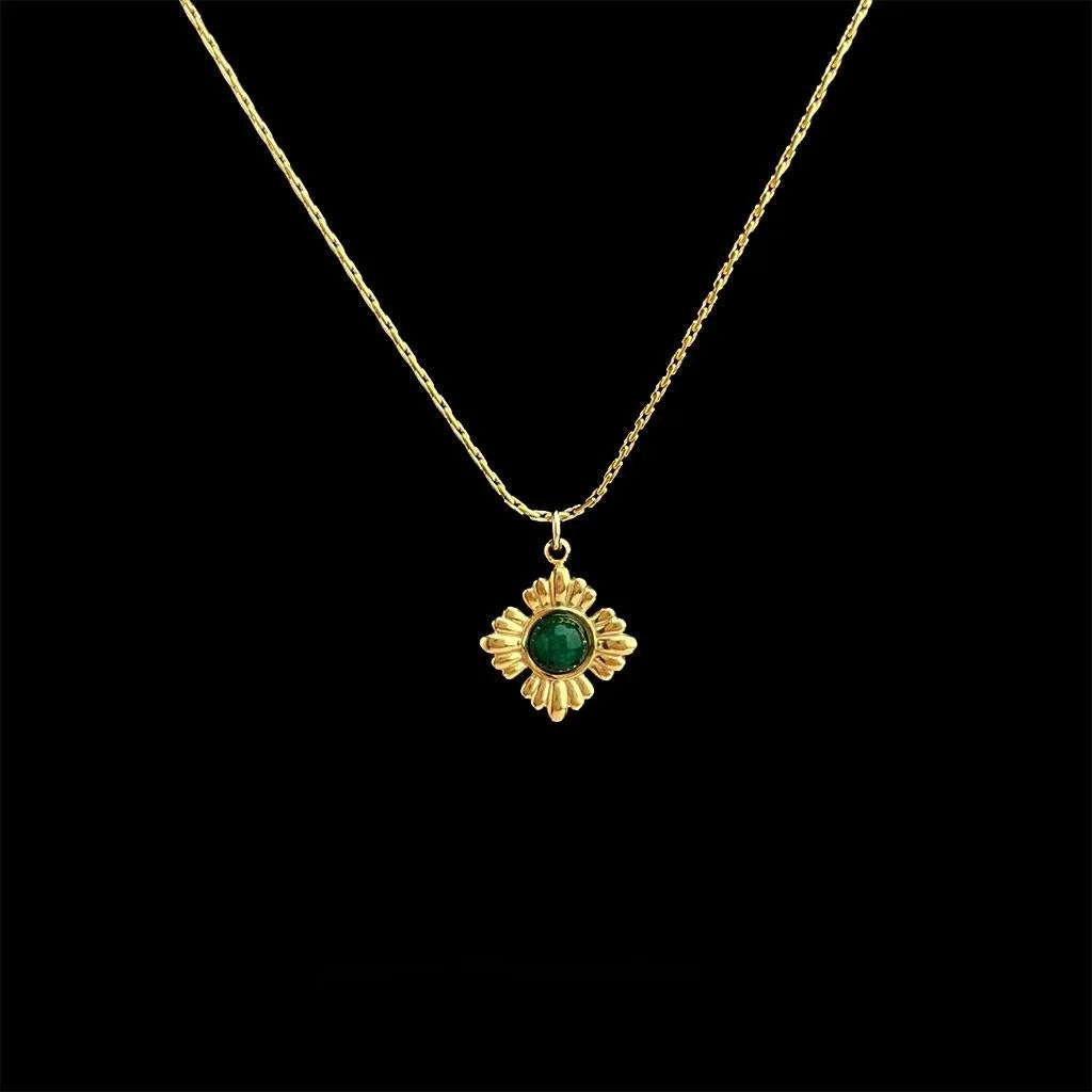 Thick 18K Real Gold Plated Vintage Floral Geometric Choker Necklace For Women