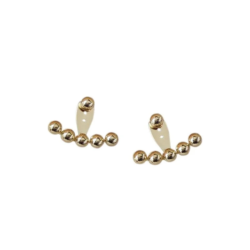 14K Gold Plated Copper Smile Drop Earrings For Women Geometric Round Back Hanging OL Jewelry