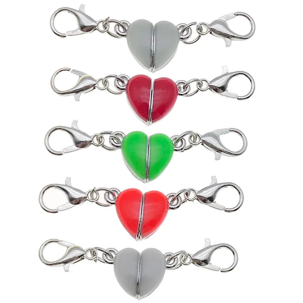 Glow Iron Heart Magnetic Clasp Connector for DIY Necklace Bracelet Clothing Decoration