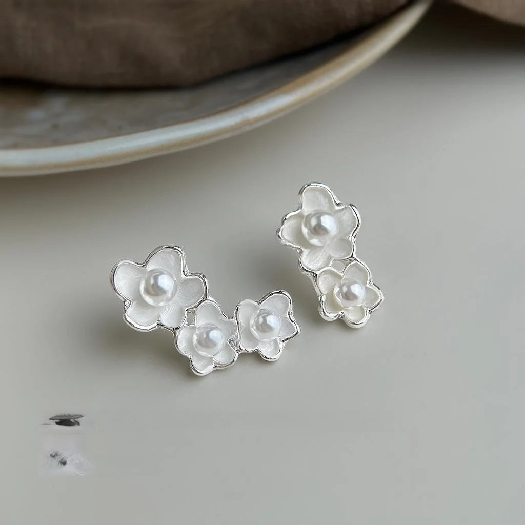 Eco-Friendly Copper Plum Blossom Drop Earrings New Chinese Ethnic Floral Jewelry For Women