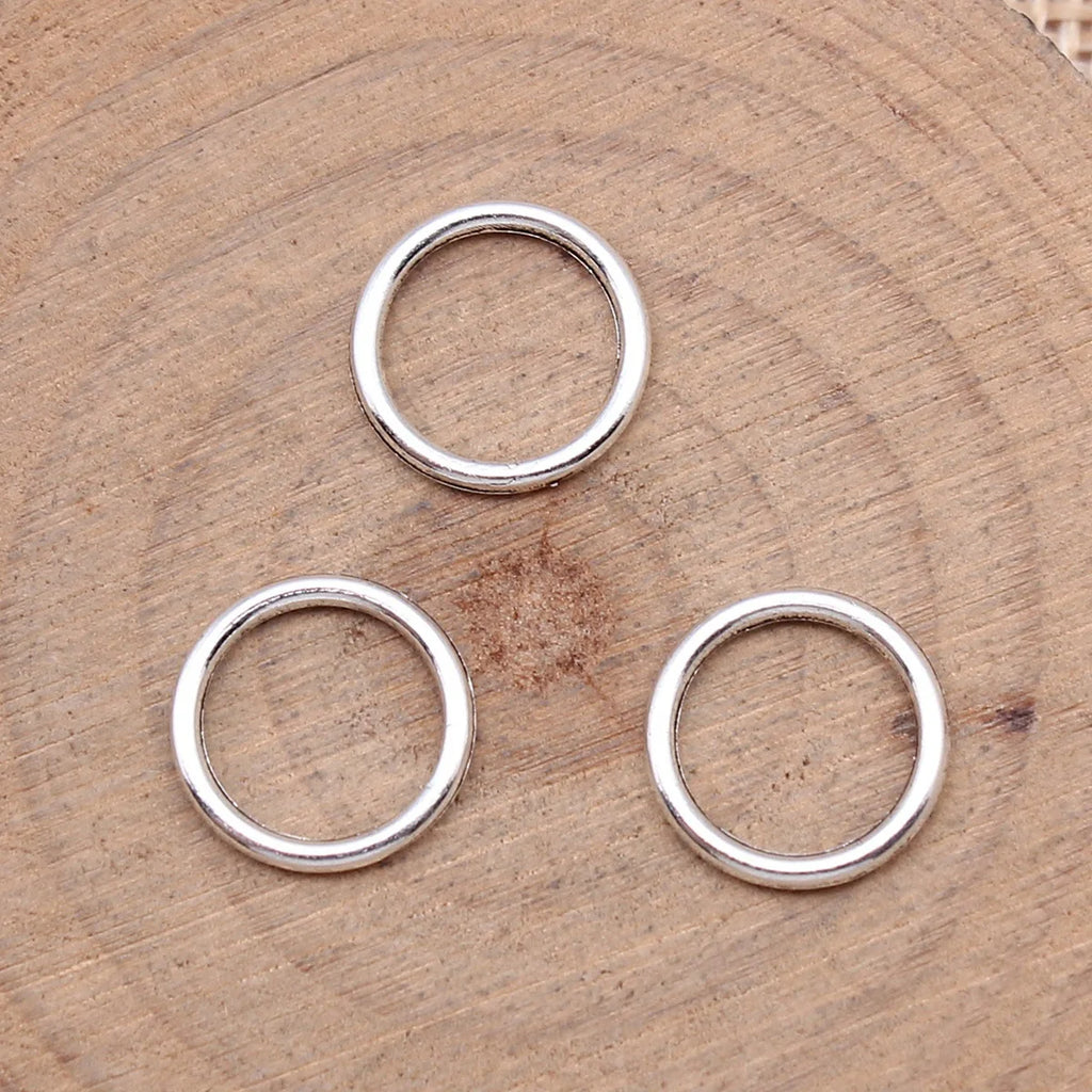 12x12mm 0.3g Multicolor Zinc Alloy Round Circle Ring Charm Pendant for DIY Bracelet Necklace Making