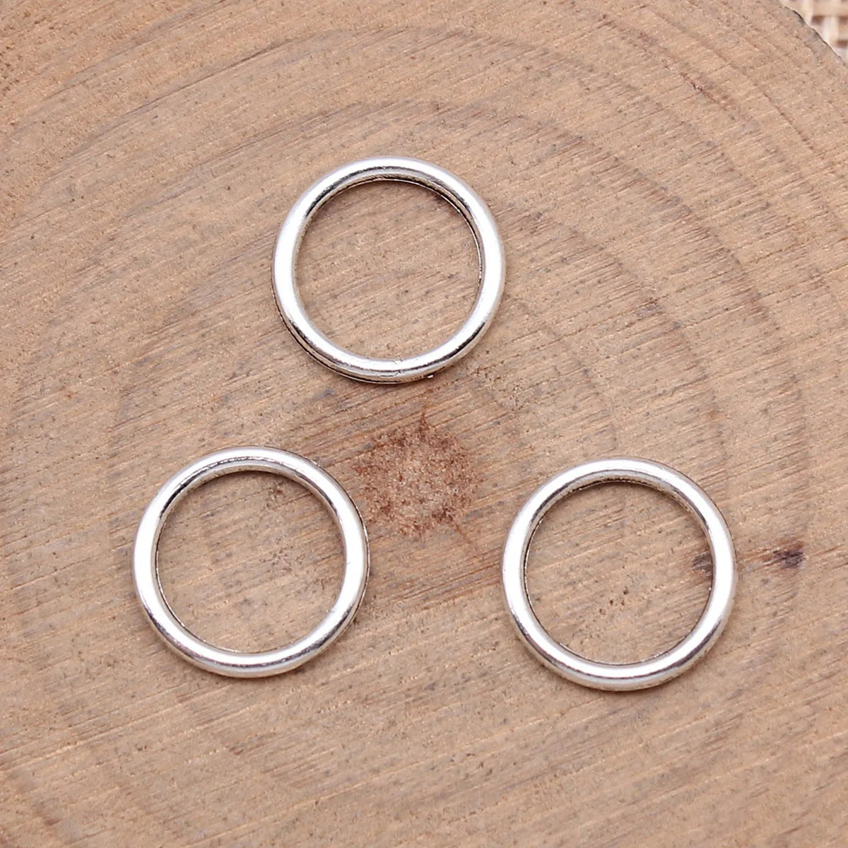 12x12mm 0.3g Multicolor Zinc Alloy Round Circle Ring Charm Pendant for DIY Bracelet Necklace Making