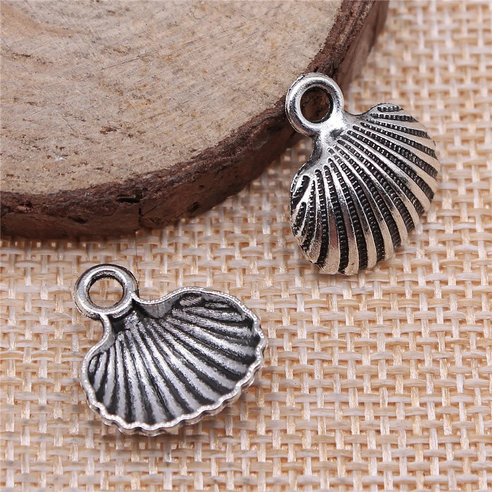 18x17mm 1.2g Multicolor Zinc Alloy Shell Charm Pendant for DIY Necklace Bracelet Jewelry Making