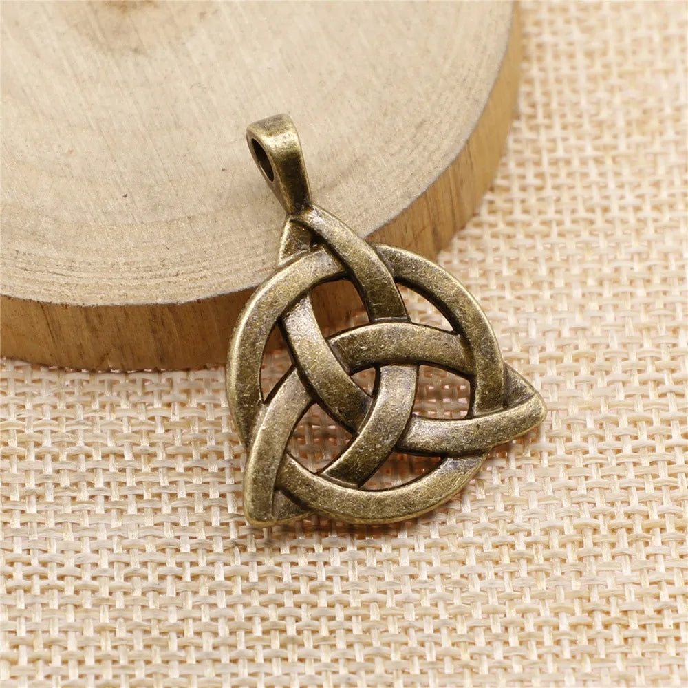 35x27mm 5.4g Multicolor Zinc Alloy Celtic Amulet Celtic Knot Charm Pendant for DIY Necklace Bracelet Making