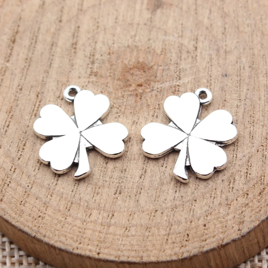 16x15mm 1.4g Multicolor Zinc Alloy Four Leaf Clover Charm Pendant for DIY Bracelet Necklace Jewelry