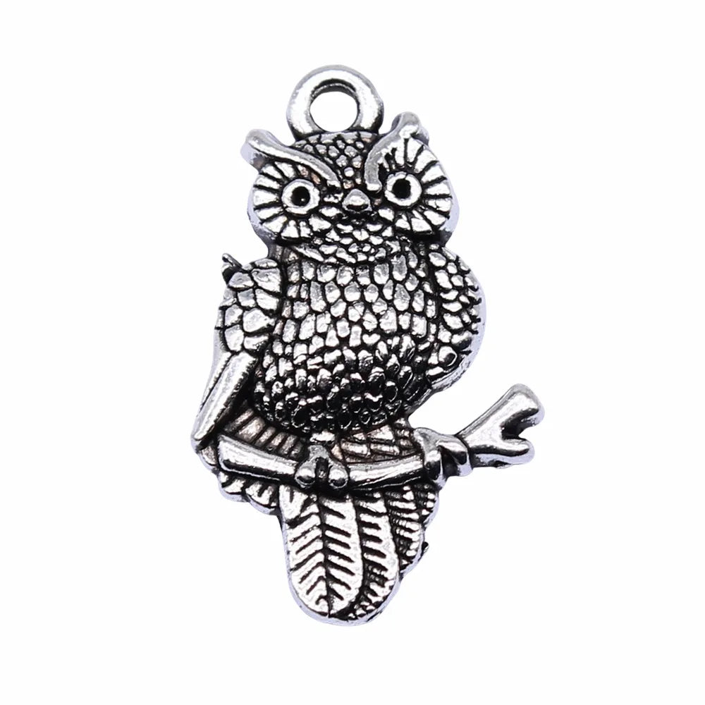 25x15mm 1.7g Multicolor Zinc Alloy Owl Cat Charm Pendant for DIY Necklace Bracelet Making
