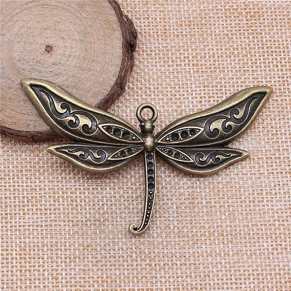 80x47mm 12.7g Multicolor Zinc Alloy Large Dragonfly Charm Pendant for DIY Necklace Jewelry Making