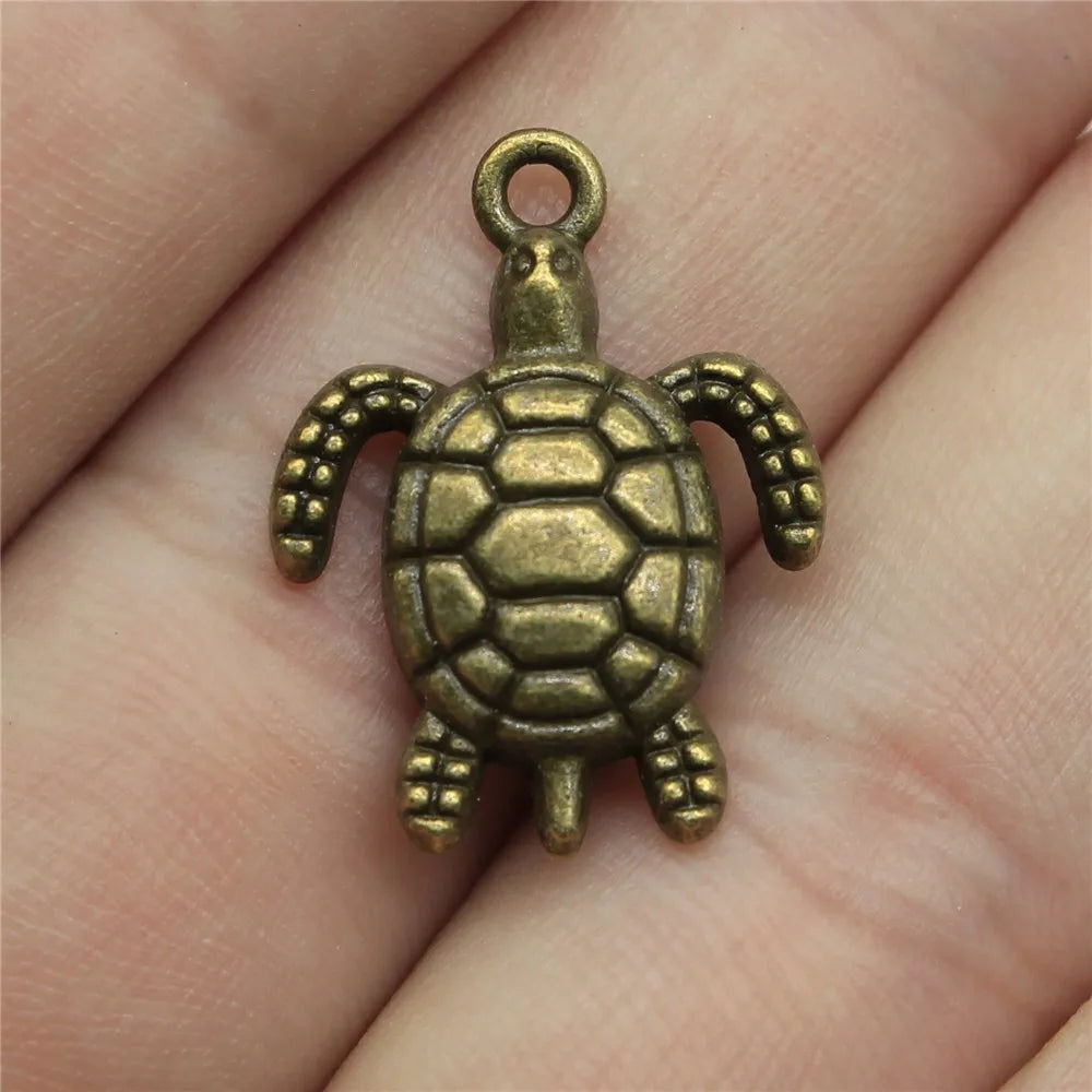 23x17mm 1.6g Multicolor Zinc Alloy Sea Turtle Charm Pendant for DIY Necklace Bracelet Jewelry Making
