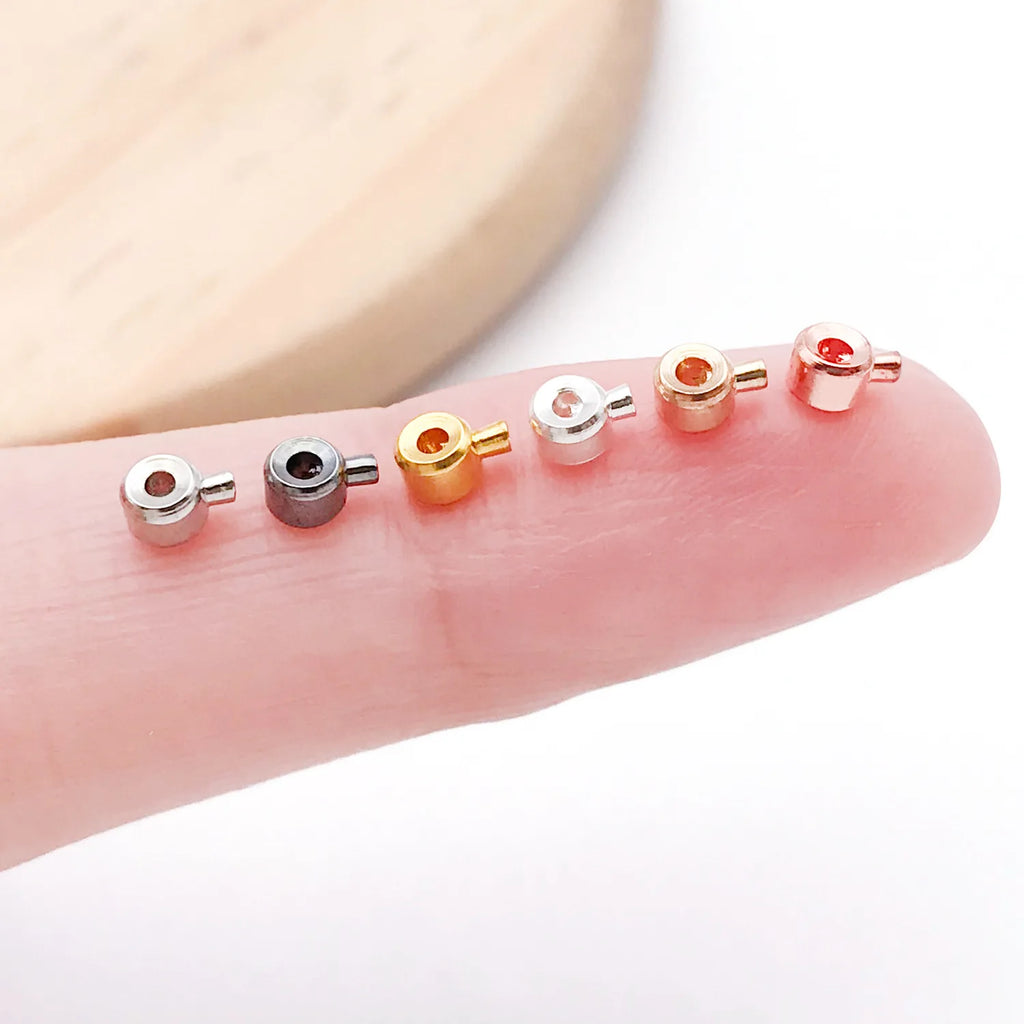 Copper Round Flat Crimp Stopper Beads for Bracelet Necklace Wire Jewelry Findings