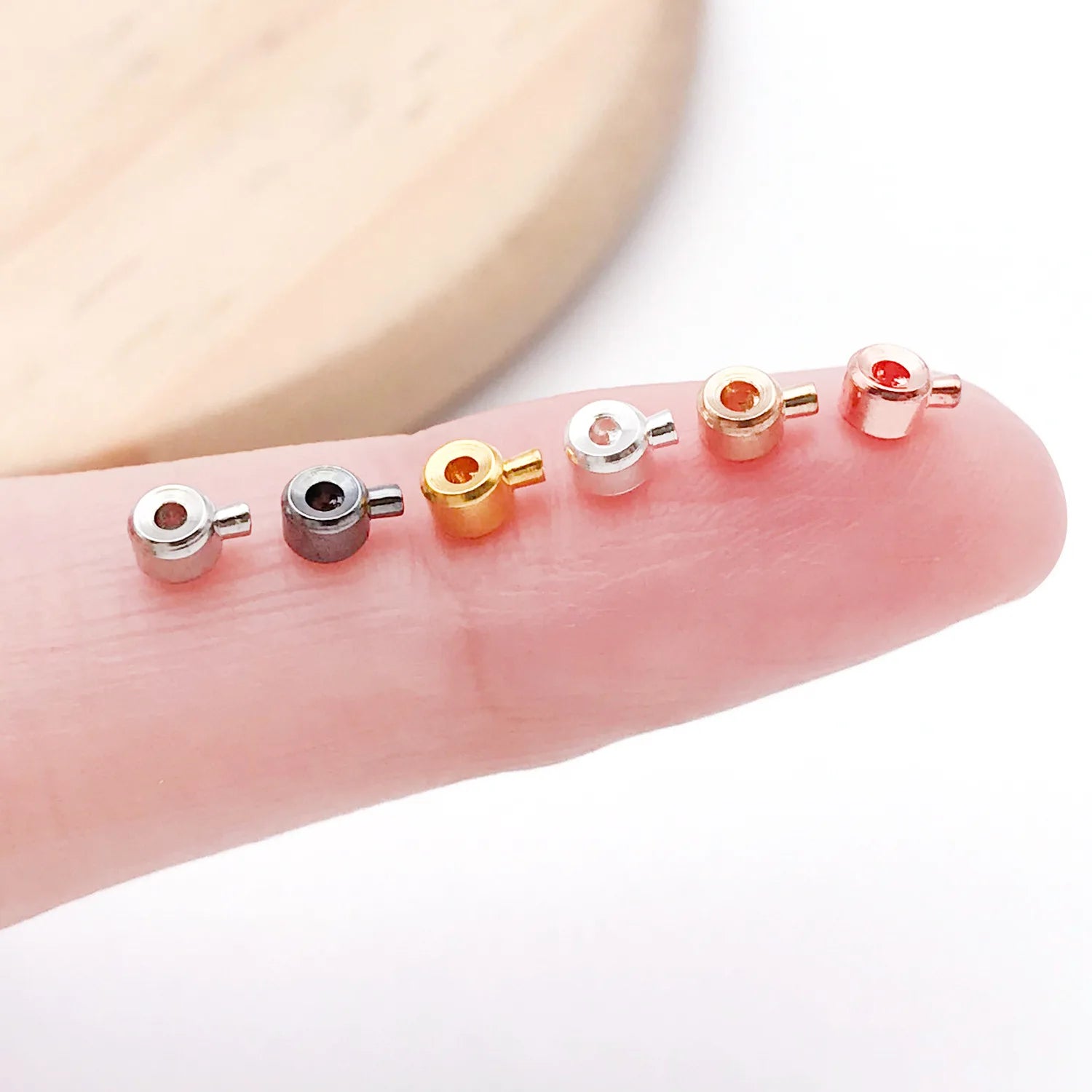 Copper Round Flat Crimp Stopper Beads for Bracelet Necklace Wire Jewelry Findings