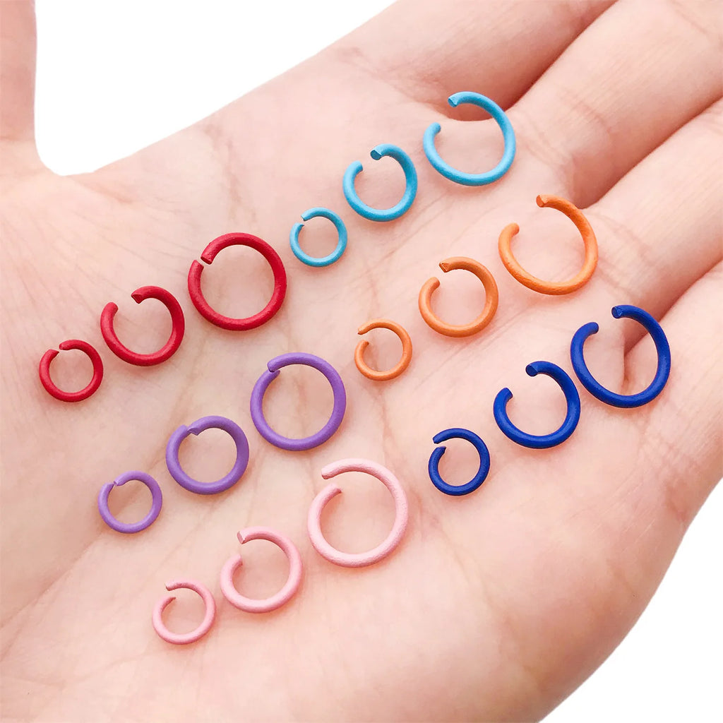 Candy Color Painted Iron Round Open Jump Rings C Rings for DIY Jewelry Connectors