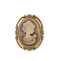 Vintage European Lady Cameo Alloy Brooch, Elegant Court Style Portrait Lapel Pin For Suits And Gifts
