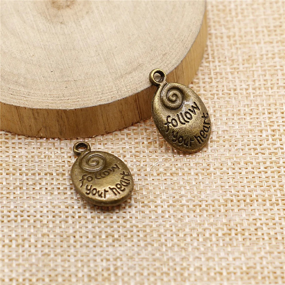 20x12mm 2.5g Multicolor Zinc Alloy Follow Your Heart Letter Charm Pendant for DIY Necklace Bracelet Making