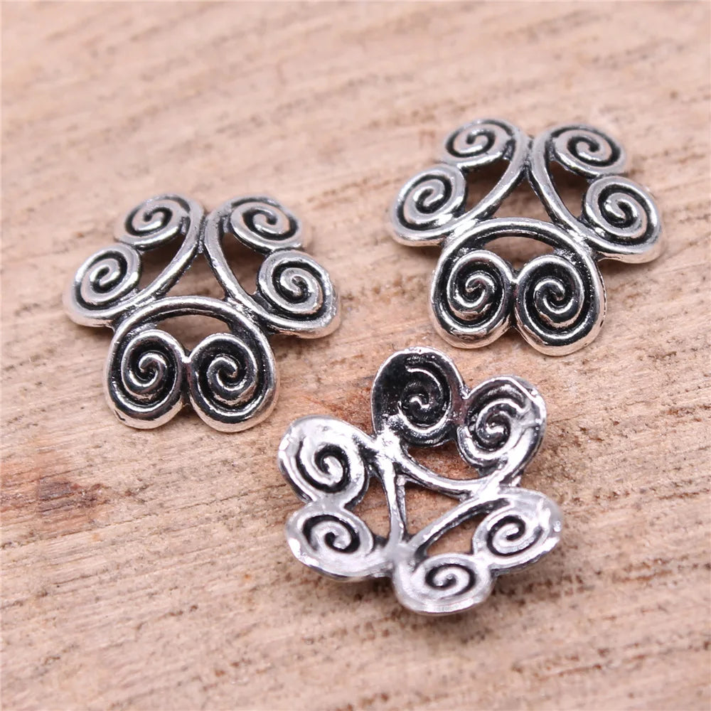 11x11x3mm 0.4g Multicolor Zinc Alloy Flower Bead Cap Jewelry Findings for DIY Bracelet Necklace Making