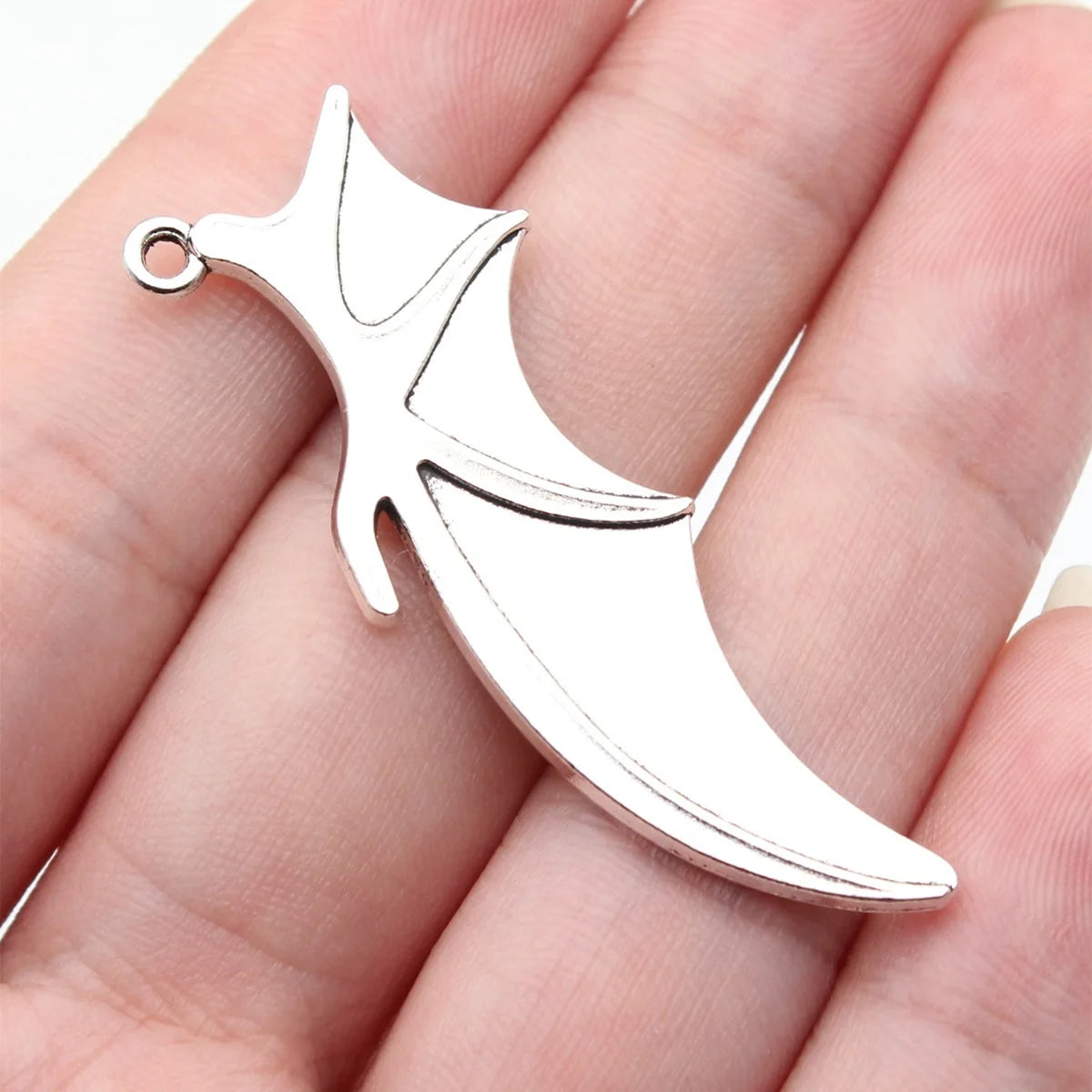 49x18mm 4.9g Antique Silver Zinc Alloy Vampire Bat Wings Charm Pendant for DIY Gothic Jewelry Making