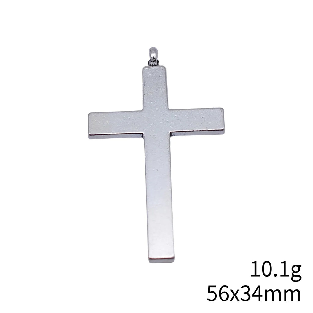 56x34mm 10.1g Multicolor Zinc Alloy Cross Charm Pendant for Necklace Bracelet DIY Jewelry Making