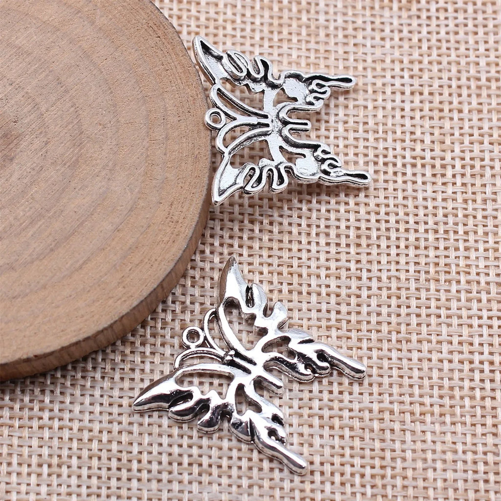 25x25mm 2.7g Multicolor Zinc Alloy Flame Butterfly Charm Pendant for DIY Necklace Bracelet Making