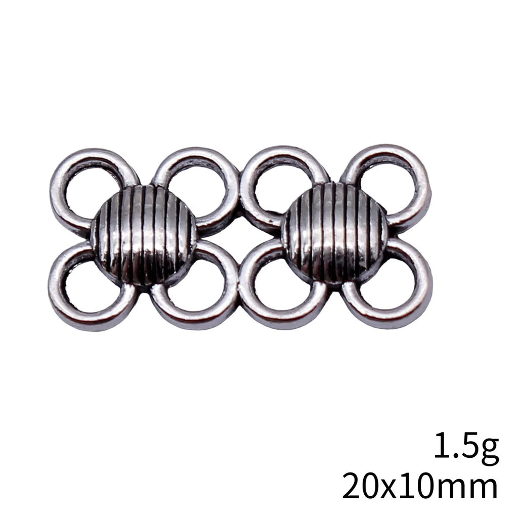 20x10mm 1.5g Antique Silver Zinc Alloy Round Multi Hole Connector Charm for DIY Jewelry Making