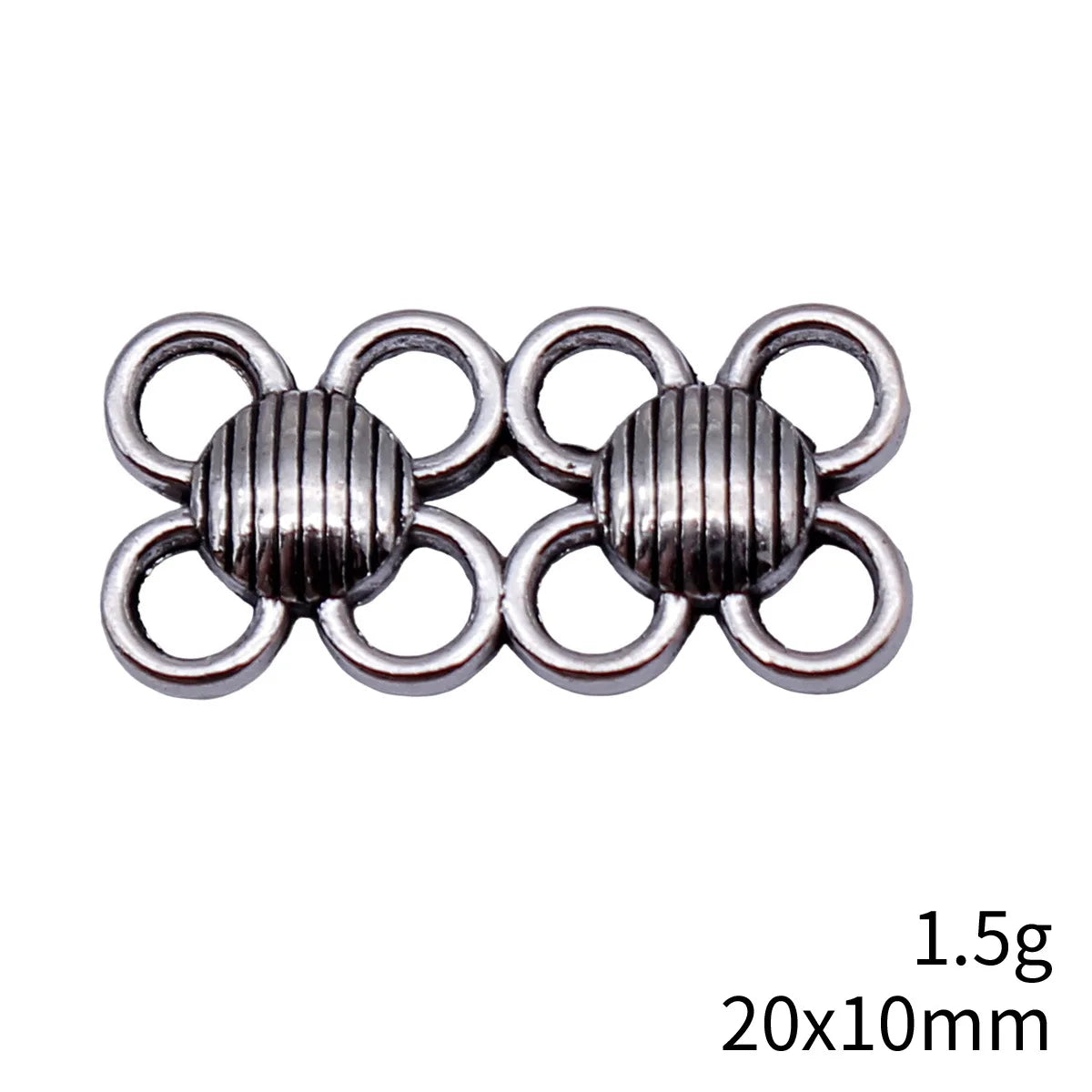 20x10mm 1.5g Antique Silver Zinc Alloy Round Multi Hole Connector Charm for DIY Jewelry Making