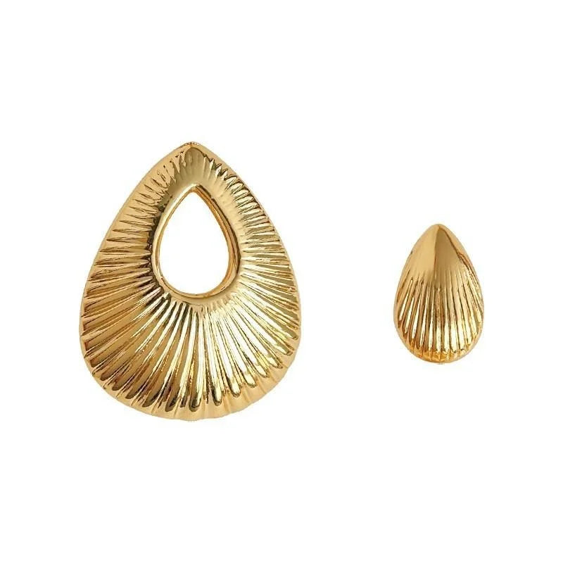 18K Gold Plated Copper Clip On Drop Earrings Painless Non Pierced Geometric Luxury Jewelry