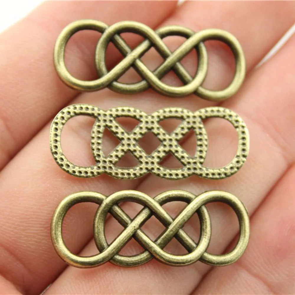 33x12mm 1.9g Multicolor Zinc Alloy Double Infinity Symbol Connector Charm for DIY Bracelet Making