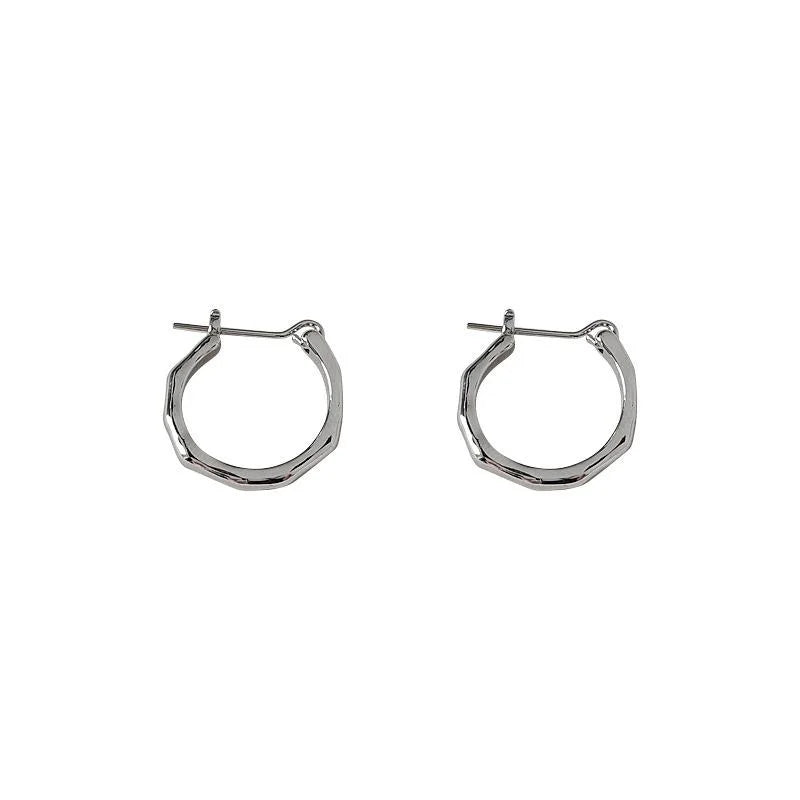 Sweet Cool Style Silver Plated Copper Round Geometric Drop Earrings For Women