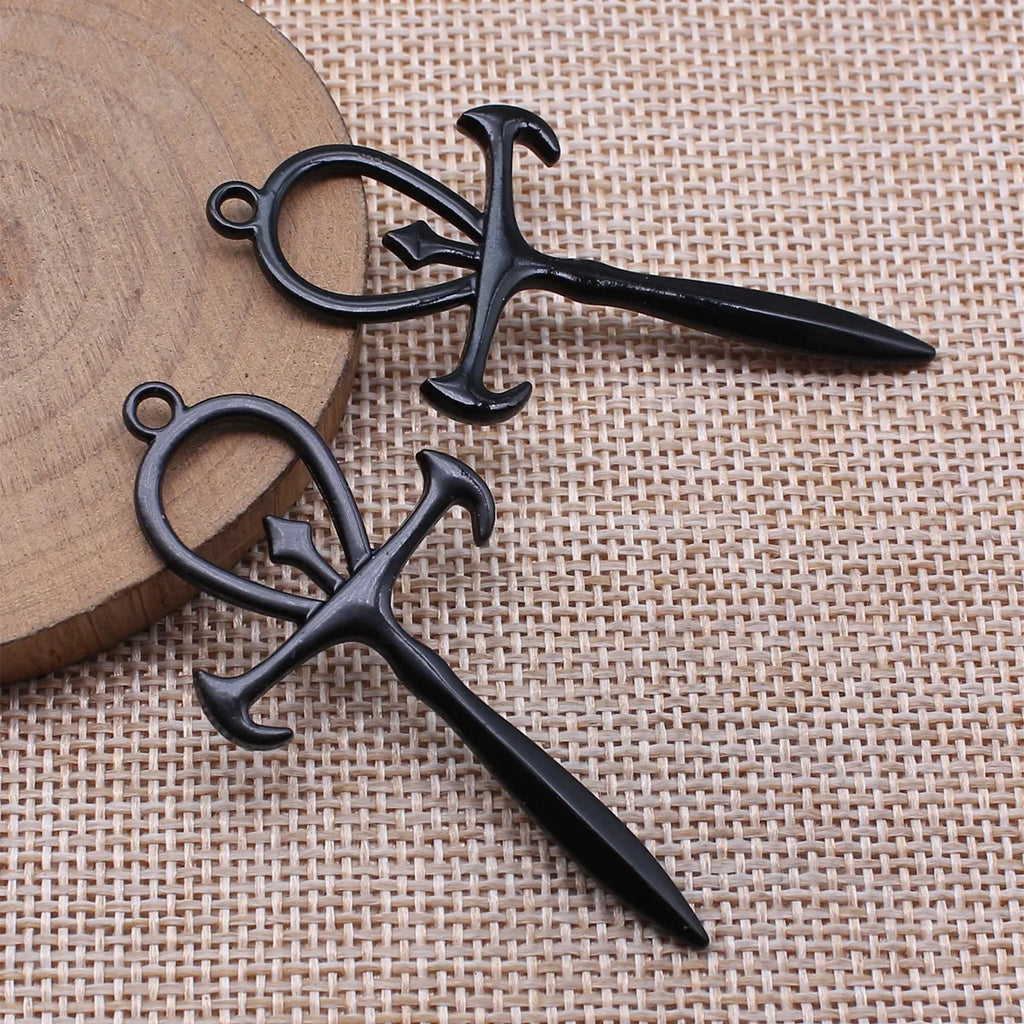 59x28mm 4.4g Multicolor Zinc Alloy Gothic Cross Charm Pendant for DIY Necklace Bracelet Making