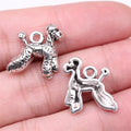 21x18mm 2.39g Antique Silver Zinc Alloy Poodle Dog Charm Pendant for DIY Jewelry Making