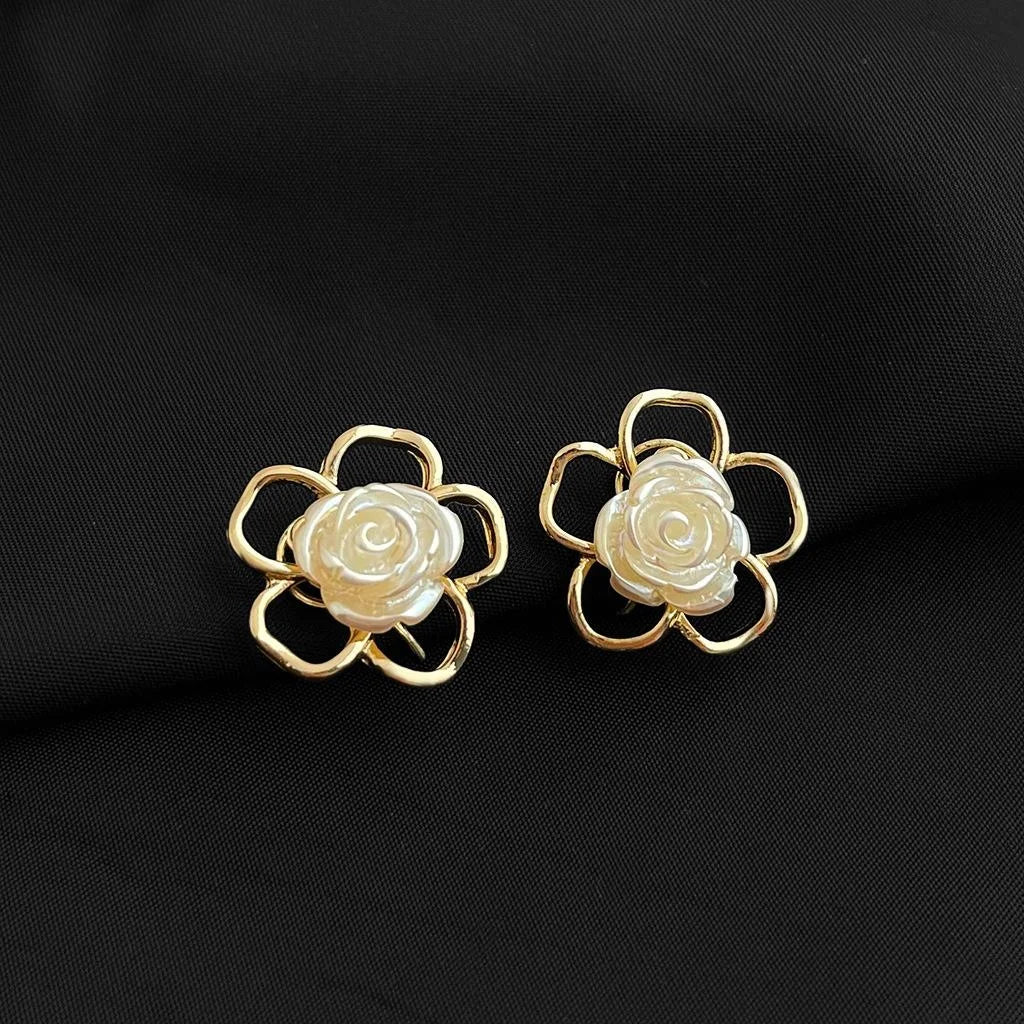 18K Gold Plated Copper Double Layer Spiral Clip-On Drop Earrings French Vintage No Piercing Jewelry