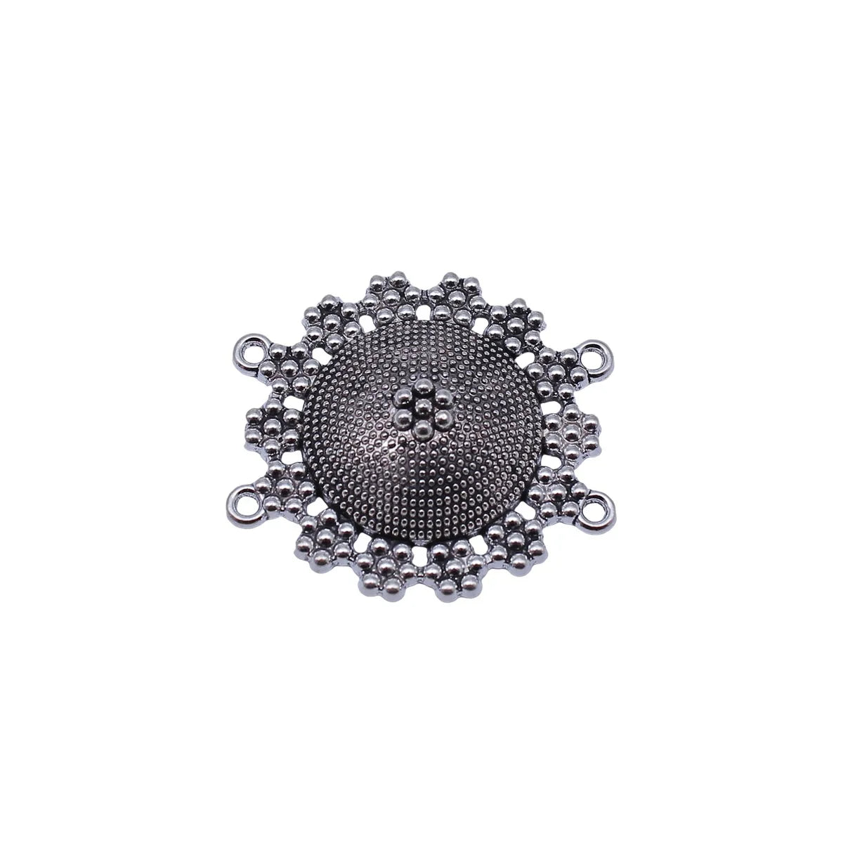 38x35mm 5.9g Antique Silver Tone Zinc Alloy 4-Hole Connector Charm for Body Chain Waist Chain DIY